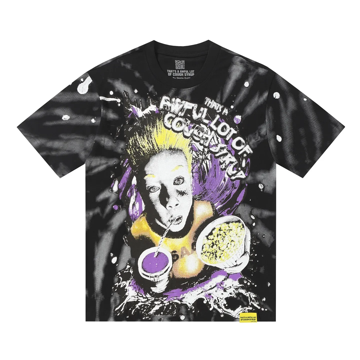 #Black I THAT'S A AWFUL LOT OF COUGH SYRUP In Stock Real shot American simple trendy brand loose casual T-shirt Fabric (fabric): 32 counts Weight combed double yarn pure cotton Sizes (size): S-M L X L Color (colour): Black 👉